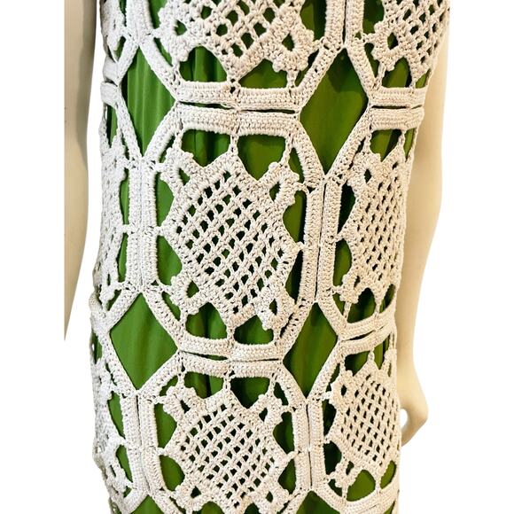 Tory Burch Lexi Crochet Dress Runway Green RARE Size S $550 - Picture 9 of 16